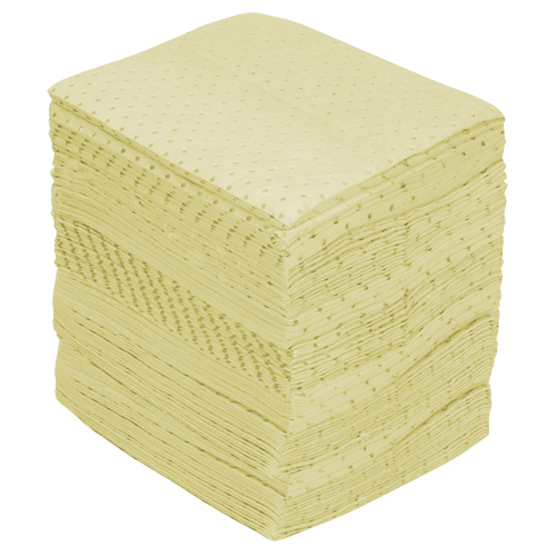 Industrial-Grade Fine Fibre Sorbent Pads, Hazmat, 15" x 17", 35 Gal. Absorbancy SPOC Demo