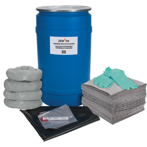 Trousse de lutte contre les d&eacute;versements pour &eacute;tabli, Universel, Baril, Absorbance de 30 gal. US SPOC Demo
