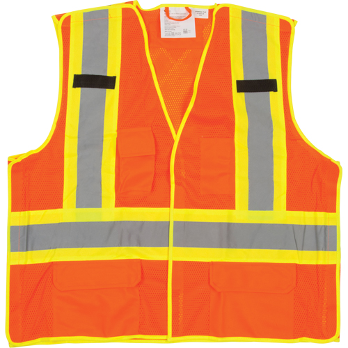 Veste de s&eacute;curit&eacute; d&eacute;tachable en cinq points de premi&egrave;re qualit&eacute;, Orange haute visibilit&eacute;, Grand/T-Grand, Polyester SPOC Demo