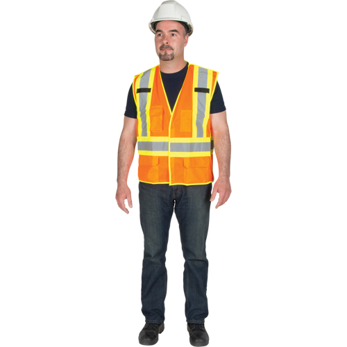 Veste de s&eacute;curit&eacute; d&eacute;tachable en cinq points de premi&egrave;re qualit&eacute;, Orange haute visibilit&eacute;, Grand/T-Grand, Polyester SPOC Demo