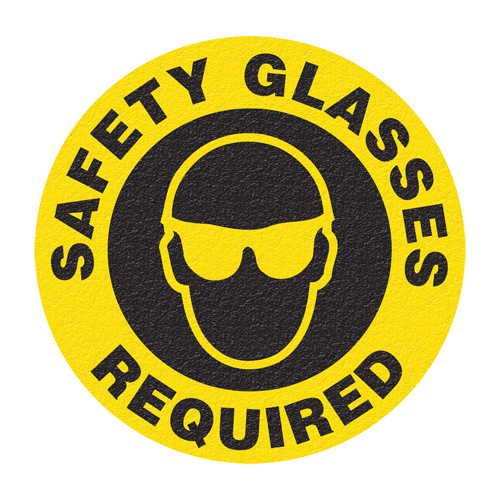 "Safety Glasses" Floor Sign, Adhesive, English with Pictogram SPOC Demo