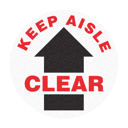 "Keep Aisle Clear" Floor Sign, Adhesive, English with Pictogram SPOC Demo
