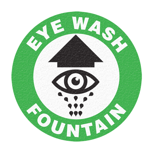 "Eye Wash Fountain" Floor Sign, Adhesive, English with Pictogram SPOC Demo