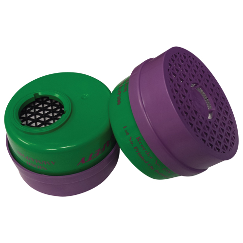 Cartouche pour respirateur, Combinaison cartouche et filtre contre les particules pour gaz/vapeurs, Ammoniac/M&eacute;thylamine/Filtre P100 SPOC Demo