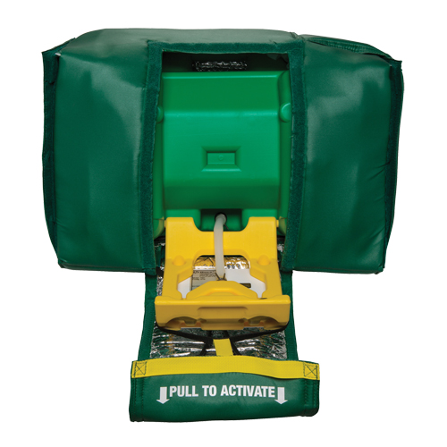 Douche oculaire portative, eau ti&egrave;de, Aliment&eacute; par gravit&eacute;, Capacit&eacute; 9 gal., Conformit&eacute; ANSI Z358.1 SPOC Demo