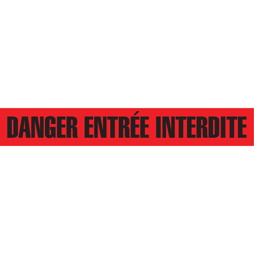 Barricade Tape, French, 3" W x 1000' L, 3 mils, Black on Red SPOC Demo