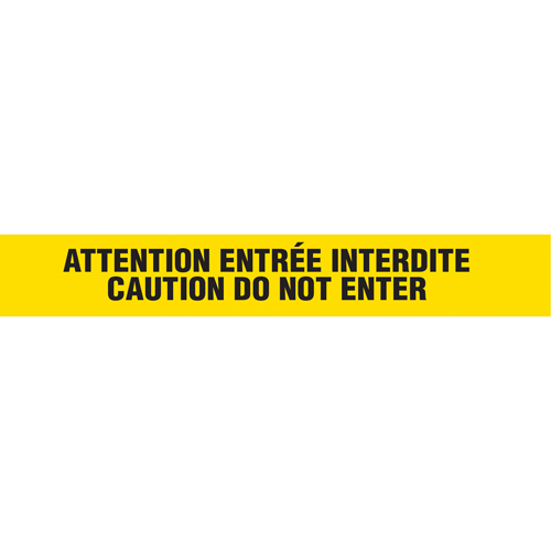 Rubans pour barricades, Bilingue, 3" la x 1000' lo, 3 mils, Noir sur jaune SPOC Demo