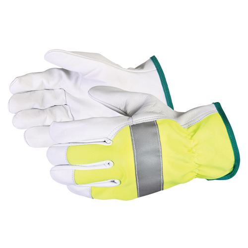 Endura&reg; Hi-Viz Reflective Driver's Gloves, Large, Grain Goatskin Palm SPOC Demo