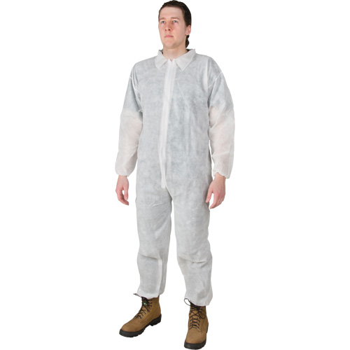 Coveralls, Medium, White, Polypropylene SPOC Demo