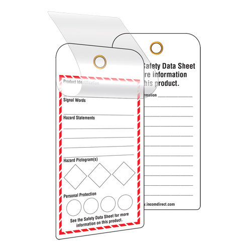 &eacute;tiquettes SGH auto-plastifiantes pour le milieu de travail, Papier cartonn&eacute;, 3" la x 6" h, Anglais SPOC Demo