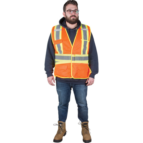 Veste d'arpenteur r&eacute;sistante aux flammes, Orange haute visibilit&eacute;, Moyen, Polyester SPOC Demo