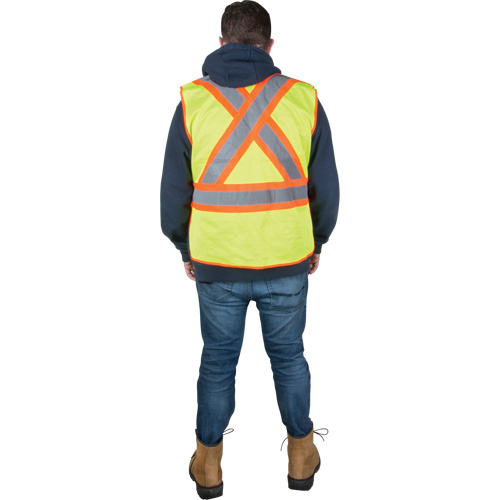 Veste d'arpenteur r&eacute;sistante aux flammes, Jaune lime haute visibilit&eacute;, Moyen, Polyester SPOC Demo