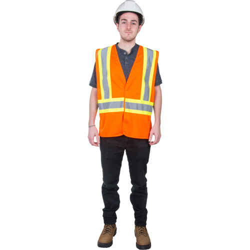 Veste de s&eacute;curit&eacute; pour la circulation, Orange haute visibilit&eacute;, Moyen, Polyester SPOC Demo