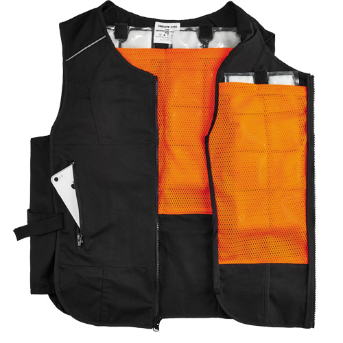 Veste de refroidissement &agrave; changement de phase l&eacute;g&egrave;re avec sachets 6260 Chill-Its, Petit/Moyen, Noir SPOC Demo