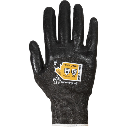 Gants en tricot de fibre filament composite ultrafin, Taille 5, Calibre 18, Rev&ecirc;tement Mousse de nitrile, Enveloppe en TenActiv, ASTM ANSI niveau A4 SPOC Demo