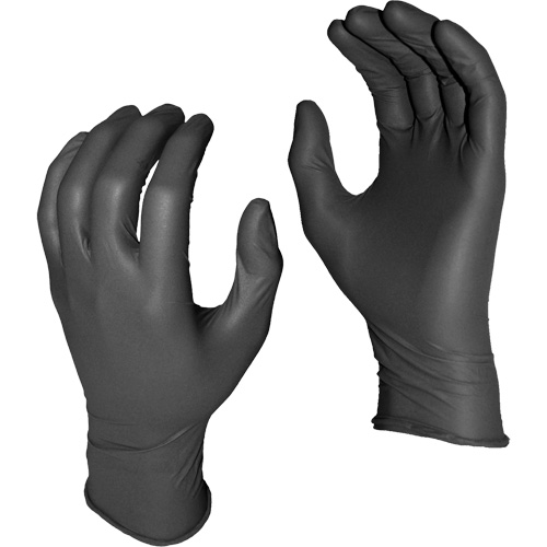 Gants jetables Grease Monkey, 2T-Grand, Nitrile, 5 mils, Sans poudre, Noir SPOC Demo