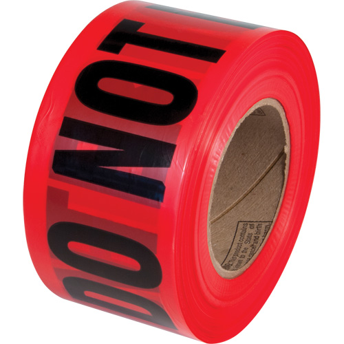 PrimeGuard "Danger Do Not Enter" Barricade Tape, English, 3" W x 1000' L, Black on Red SPOC Demo