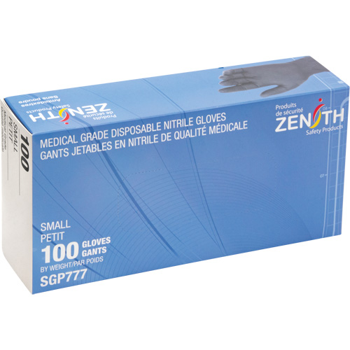 Gants jetables de calibre m&eacute;dical r&eacute;sistants &agrave; la perforation, Petit, Nitrile, 5 mils, Sans poudre, Noir, Classe 2 SPOC Demo