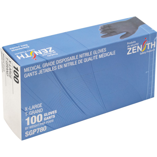 Gants jetables de calibre m&eacute;dical r&eacute;sistants &agrave; la perforation, T-Grand, Nitrile, 5 mils, Sans poudre, Noir, Classe 2 SPOC Demo
