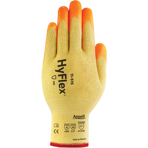 Gants haute visibilit&eacute; r&eacute;sistants aux coupures HyFlex, Taille 6, Calibre 13, Rev&ecirc;tement Mousse de nitrile, Enveloppe en Acier inoxydable/Kevlar/Spandex, ASTM ANSI niveau A5/EN 388 niveau E SPOC Demo