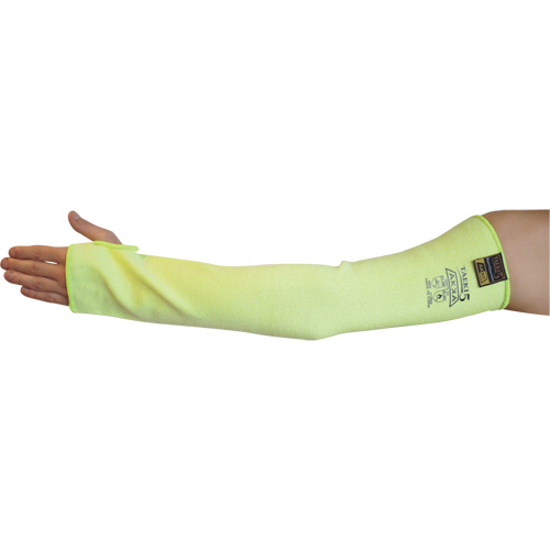 Cut Resistant Sleeve with Thumbhole, Taeki 5, 22", ASTM ANSI Level A4/EN 388 Level 5, High Visibility Yellow SPOC Demo