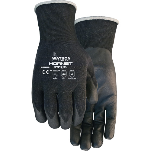 Gants r&eacute;sistants aux coupures Stealth Hornet, Taille Petit, Calibre 18, Rev&ecirc;tement Mousse de nitrile, Enveloppe en Fibre de verre/PEHP/Nylon/Spandex, ASTM ANSI niveau A4/EN 388 niveau 5 SPOC Demo