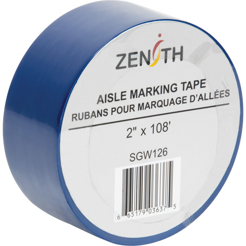 Aisle Marking Tape, 2" x 108', PVC, Blue SPOC Demo