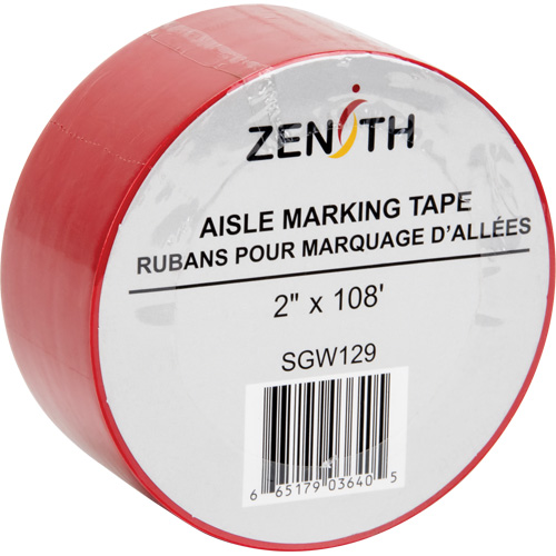 Ruban pour marquage d'all&eacute;es, 2" x 108', PVC, Rouge SPOC Demo