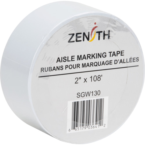 Aisle Marking Tape, 2" x 108', PVC, White SPOC Demo