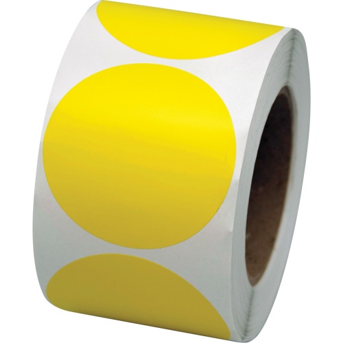 Coloured Marking Dots, Circle, 3" L x 3" W, Yellow, Vinyl SPOC Demo