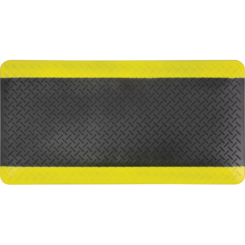 Tapis antifatigue, Losange, 1-2/3' x 3-1/4' x 3/4", Noir/Jaune, Polyur&eacute;thane SPOC Demo