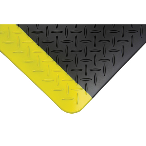 Tapis antifatigue, Losange, 1-2/3' x 3-1/4' x 3/4", Noir/Jaune, Polyur&eacute;thane SPOC Demo
