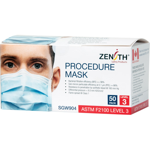 Disposable Procedure Face Masks, ASTM F2100 Level 3, Class 1 SPOC Demo