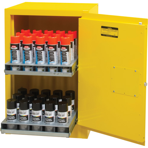 Flammable Aerosol Storage Cabinet, 12 gal., 1 Door, 23" W x 35" H x 18" D SPOC Demo