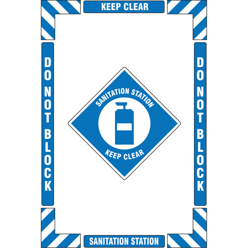 "Sanitation Station" Floor Marking Kit, Adhesive, English with Pictogram SPOC Demo