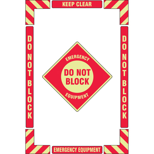 "Emergency Equipment" Floor Marking Kit, Adhesive, English with Pictogram SPOC Demo