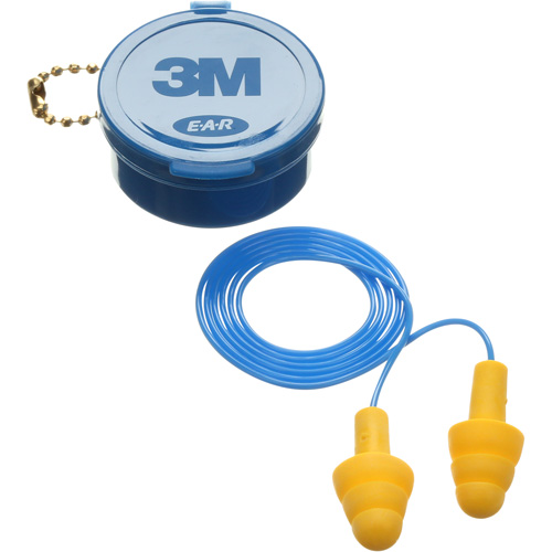 Bouchons d'oreilles pr&eacute;moul&eacute;s E-A-R Ultrafit, Avec cordon, Paire - Boîtier en plastique, 25 dB NRR, Taille unique SPOC Demo
