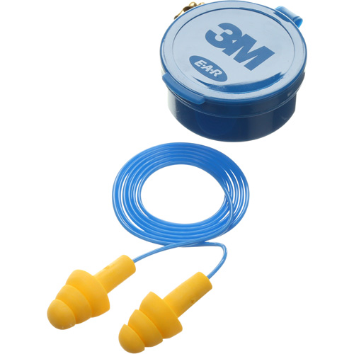 Bouchons d'oreilles pr&eacute;moul&eacute;s E-A-R Ultrafit, Avec cordon, Paire - Boîtier en plastique, 25 dB NRR, Taille unique SPOC Demo