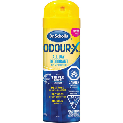 Poudre d&eacute;sodorisante &agrave; pulv&eacute;riser pour les pied Odour Destroyers Dr. Scholl's SPOC Demo
