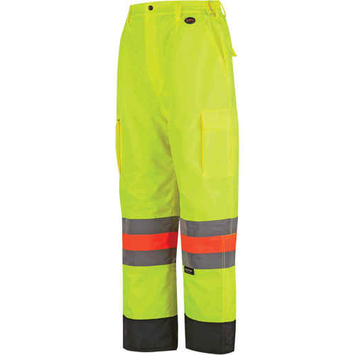 6041 Pantalon de contr&ocirc;le de la circulation pour l'hiver qu&eacute;b&eacute;cois, Polyester, T-petit, Jaune lime haute visibilit&eacute; SPOC Demo