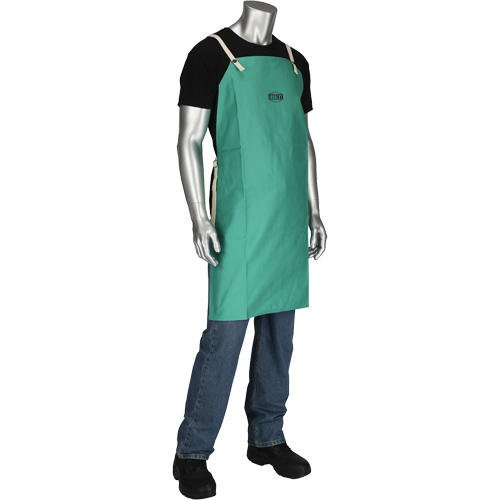 Tablier en satinette 100 % coton trait&eacute; FR Ironcat Dynamic, Salopette, Vert SPOC Demo