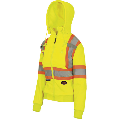 6925W Chandail &agrave; capuche avec fermeture &eacute;clair pour femme, T-petit, Jaune haute visibilit&eacute; SPOC Demo