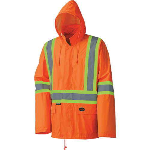 5598 Combinaison de pluie imperm&eacute;able et l&eacute;g&egrave;re, Polyester/PVC, Petit, Orange haute visibilit&eacute; SPOC Demo