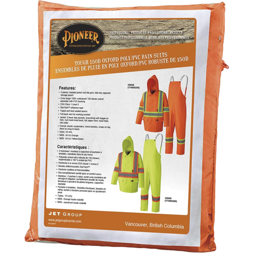 5608 Combinaison de pluie imperm&eacute;able 210D, Polyester/PVC, Petit, Orange haute visibilit&eacute; SPOC Demo