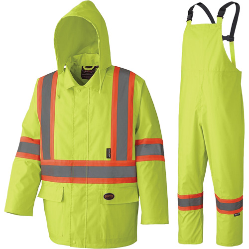 5609 Combinaison de pluie imperm&eacute;able 210D, Polyester/PVC, T-petit, Jaune lime haute visibilit&eacute; SPOC Demo