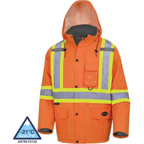 5030 Manteau de s&eacute;curit&eacute; matelass&eacute; imperm&eacute;able, Orange haute visibilit&eacute;, Petit SPOC Demo
