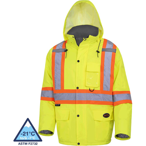 5031 Manteau de s&eacute;curit&eacute; matelass&eacute; imperm&eacute;able, Jaune lime haute visibilit&eacute;, Petit SPOC Demo
