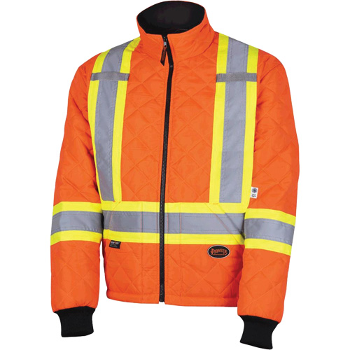 5015A Manteau matelass&eacute; pour cong&eacute;lateur, Polyester, Orange haute visibilit&eacute;, T-petit SPOC Demo