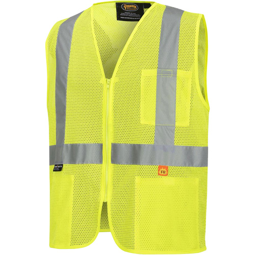 6944 FR Safety Vest, High Visibility Lime-Yellow, Small, Polyester SPOC Demo