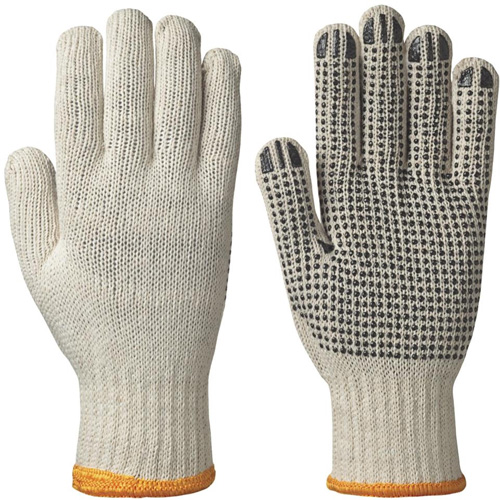501 Knitted Dotted-Palm Gloves, Poly/Cotton, Large SPOC Demo